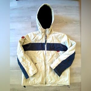 Abercrombie Fitch Men’s Jacket Size medium Gray Blue Fleece Lined Vintage 90s